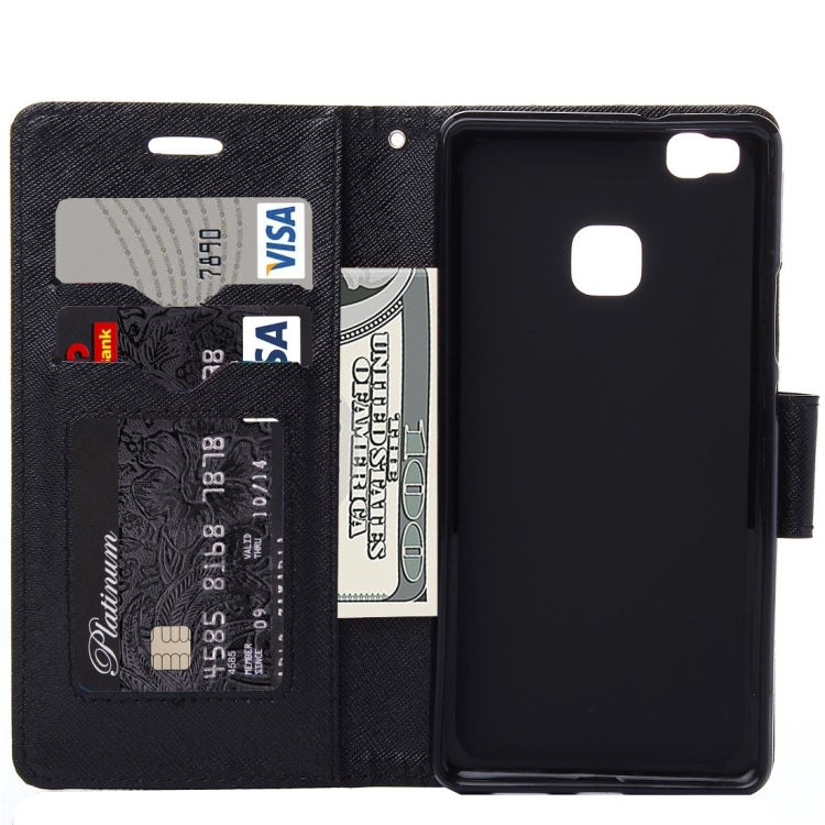 For Huawei  P9 Lite Cross Texture Leather Case with Holder & Card Slots & Wallet