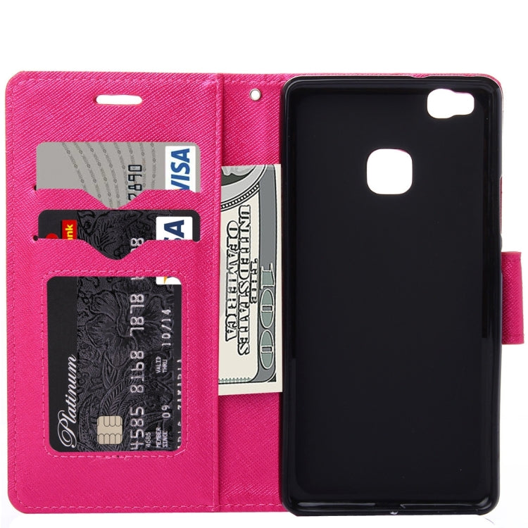 For Huawei  P9 Lite Cross Texture Leather Case with Holder & Card Slots & Wallet