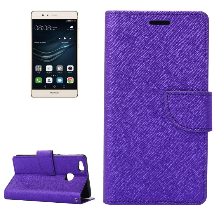 For Huawei  P9 Lite Cross Texture Leather Case with Holder & Card Slots & Wallet