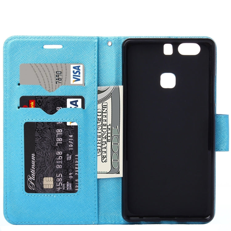 For Huawei  P9 Plus Cross Texture Leather Case with Holder & Card Slots & Wallet