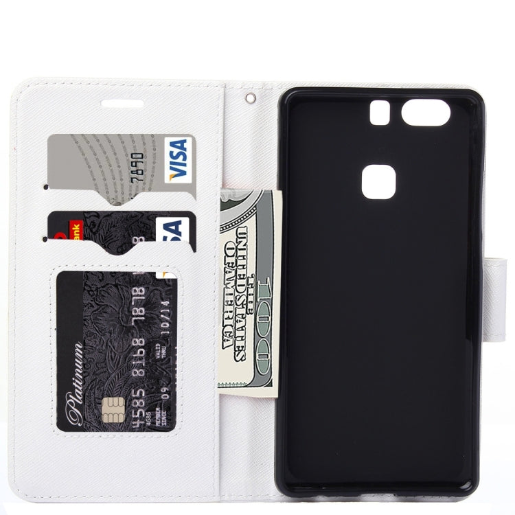 For Huawei  P9 Plus Cross Texture Leather Case with Holder & Card Slots & Wallet