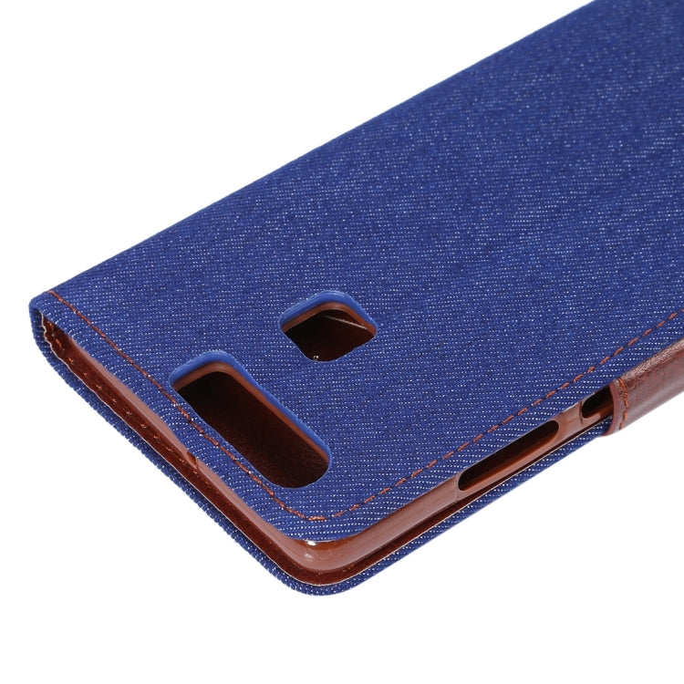 For Huawei  P9 Jeans Horizontal Flip Leather Case with Holder & Card Slots