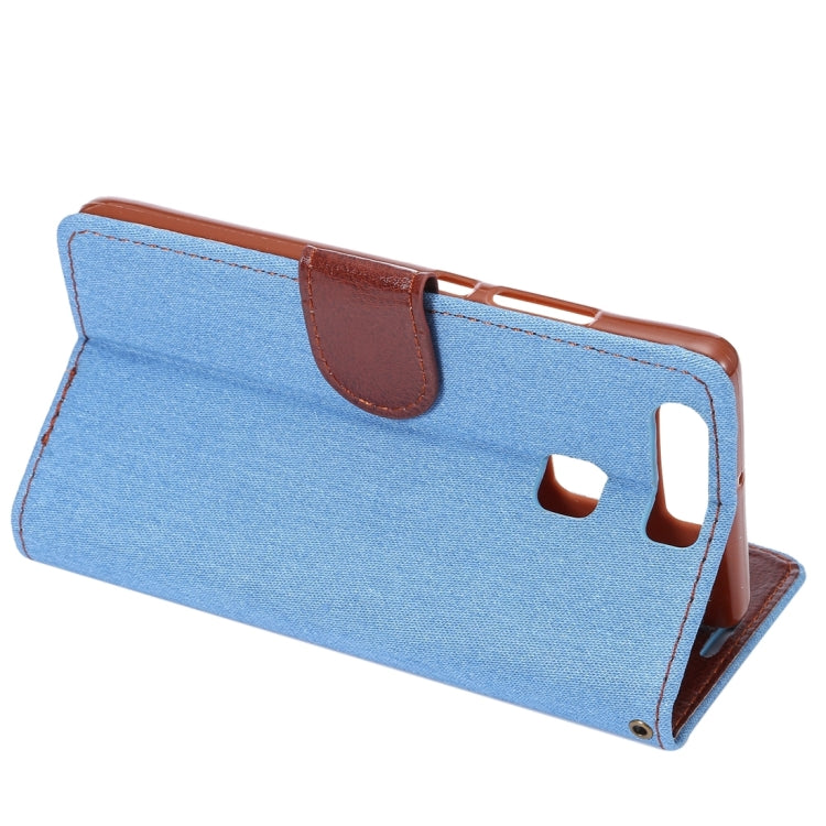 For Huawei  P9 Jeans Horizontal Flip Leather Case with Holder & Card Slots