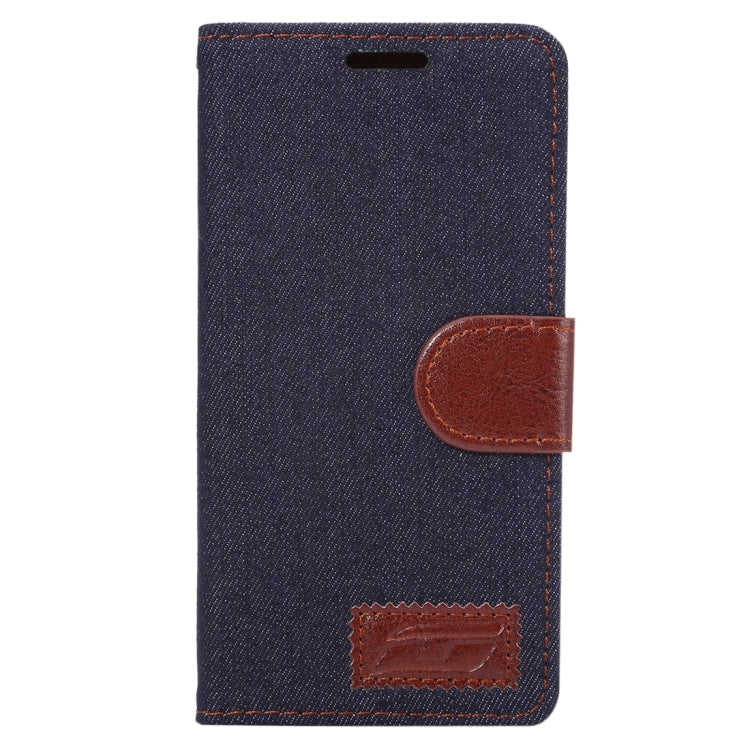 For Sony Xperia X Performance Jeans Horizontal Flip Leather Case with Holder & Card Slots(Black)