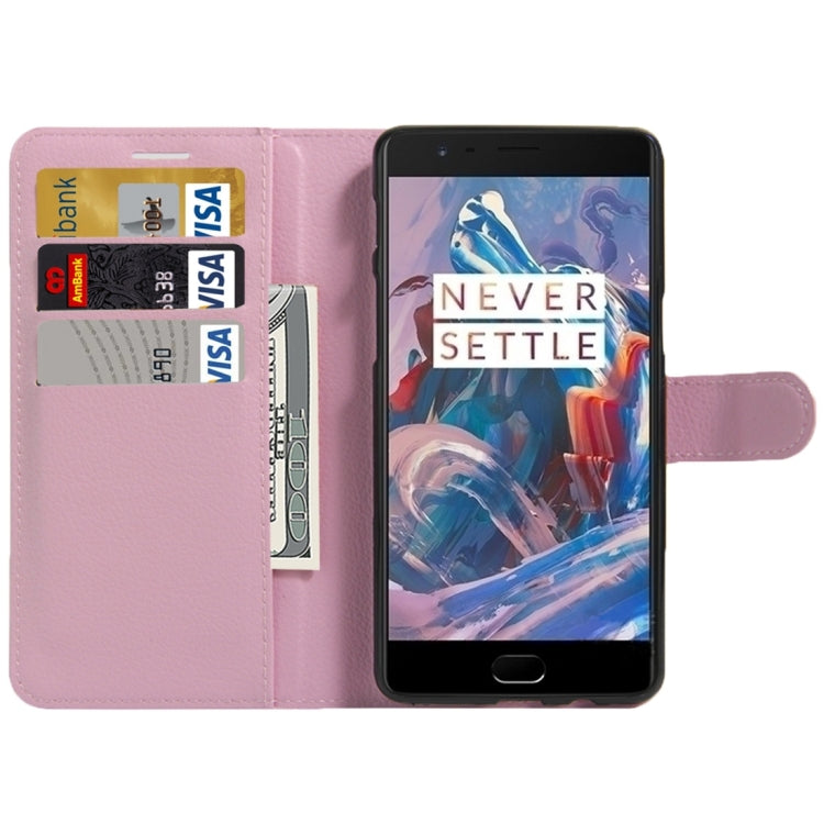 For OnePlus  Three Litchi Texture Horizontal Flip Leather Case with Magnetic Buckle & Holder & Card Slots & Wallet