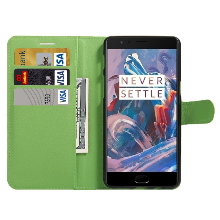 For OnePlus  Three Litchi Texture Horizontal Flip Leather Case with Magnetic Buckle & Holder & Card Slots & Wallet