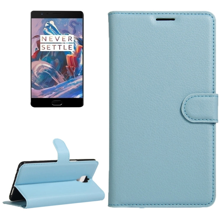 For OnePlus  Three Litchi Texture Horizontal Flip Leather Case with Magnetic Buckle & Holder & Card Slots & Wallet