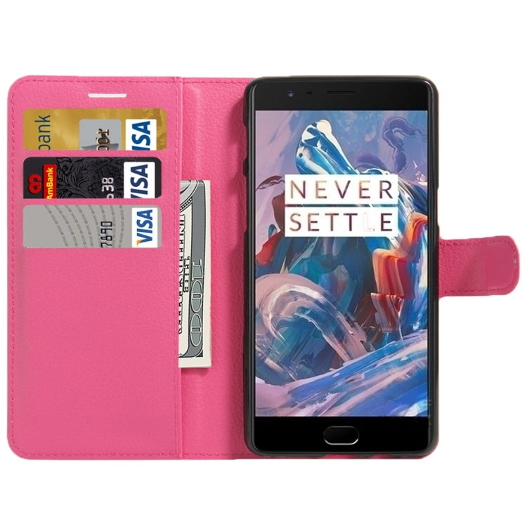 For OnePlus  Three Litchi Texture Horizontal Flip Leather Case with Magnetic Buckle & Holder & Card Slots & Wallet