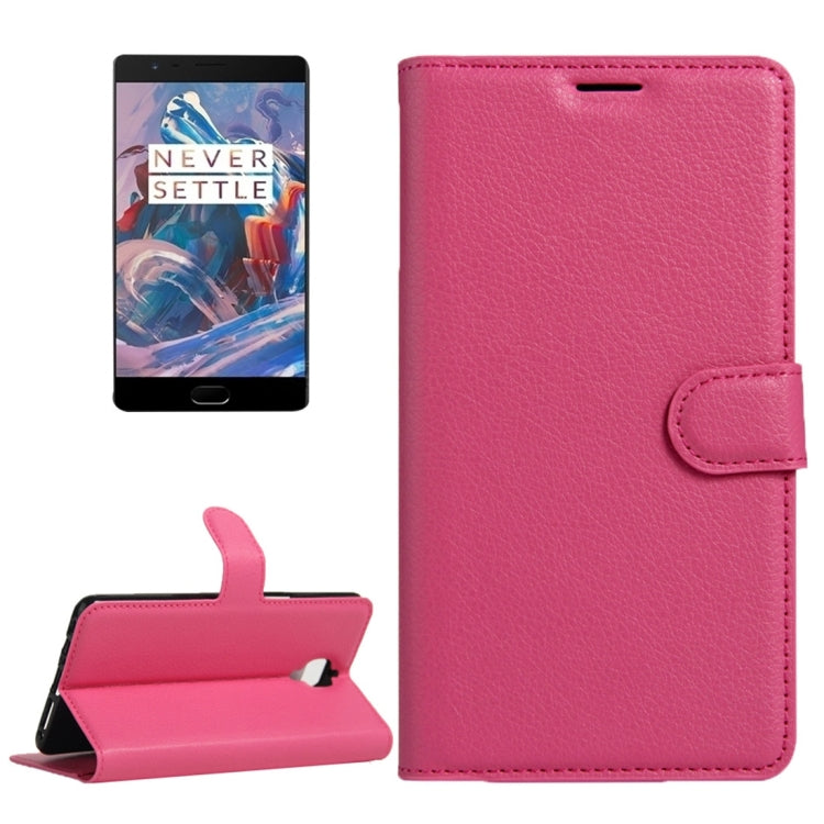 For OnePlus  Three Litchi Texture Horizontal Flip Leather Case with Magnetic Buckle & Holder & Card Slots & Wallet