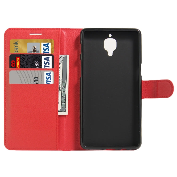 For OnePlus  Three Litchi Texture Horizontal Flip Leather Case with Magnetic Buckle & Holder & Card Slots & Wallet