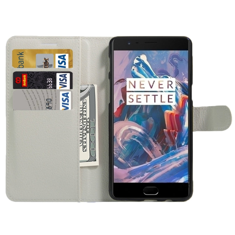 For OnePlus  Three Litchi Texture Horizontal Flip Leather Case with Magnetic Buckle & Holder & Card Slots & Wallet