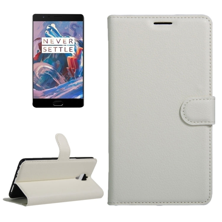 For OnePlus  Three Litchi Texture Horizontal Flip Leather Case with Magnetic Buckle & Holder & Card Slots & Wallet
