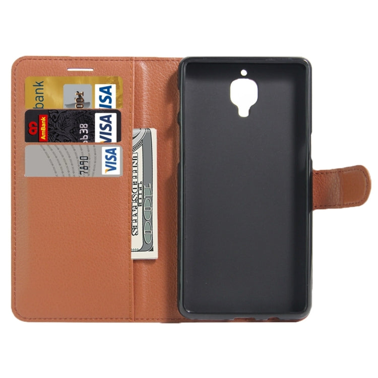 For OnePlus  Three Litchi Texture Horizontal Flip Leather Case with Magnetic Buckle & Holder & Card Slots & Wallet