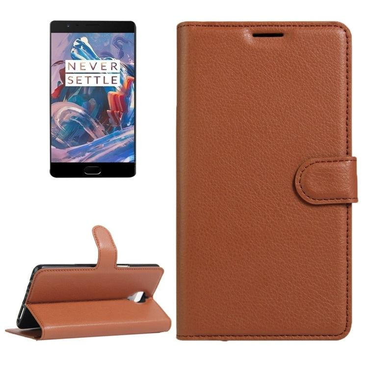 For OnePlus  Three Litchi Texture Horizontal Flip Leather Case with Magnetic Buckle & Holder & Card Slots & Wallet