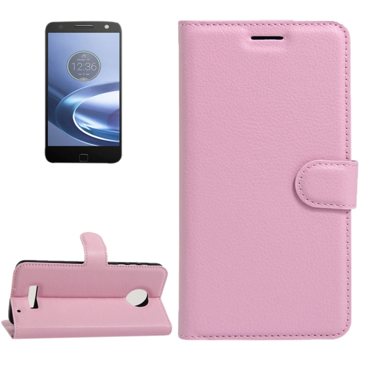 For Motorola Moto Z Force Litchi Texture Horizontal Flip Leather Case with Magnetic Buckle & Holder & Card Slots & Wallet