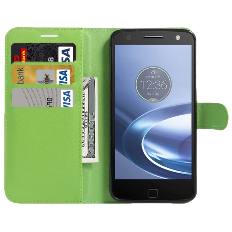 For Motorola Moto Z Force Litchi Texture Horizontal Flip Leather Case with Magnetic Buckle & Holder & Card Slots & Wallet
