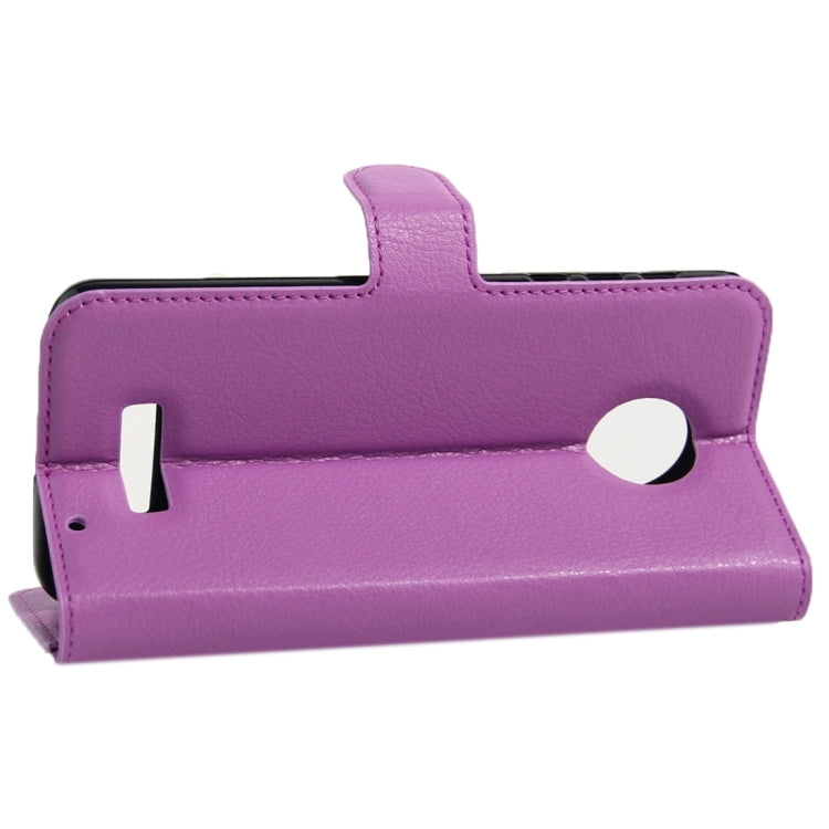 For Motorola Moto Z Force Litchi Texture Horizontal Flip Leather Case with Magnetic Buckle & Holder & Card Slots & Wallet