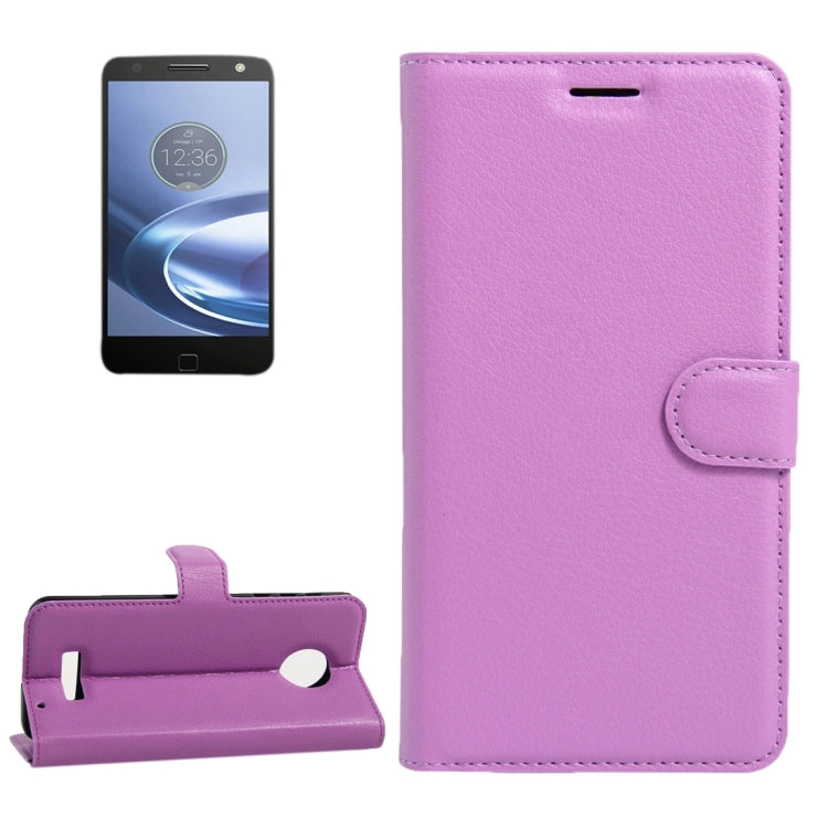 For Motorola Moto Z Force Litchi Texture Horizontal Flip Leather Case with Magnetic Buckle & Holder & Card Slots & Wallet