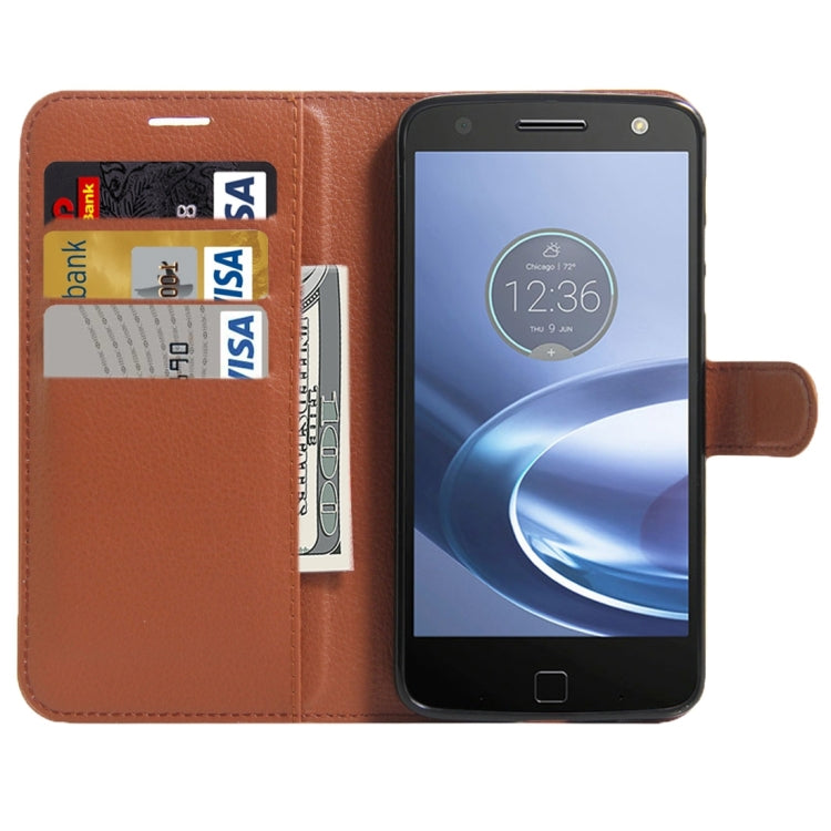 For Motorola Moto Z Force Litchi Texture Horizontal Flip Leather Case with Magnetic Buckle & Holder & Card Slots & Wallet