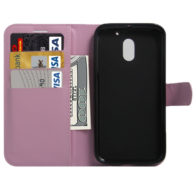 For Motorola Moto E (3rd Gen) Litchi Texture Horizontal Flip Leather Case with Magnetic Buckle & Holder & Card Slots & Wallet