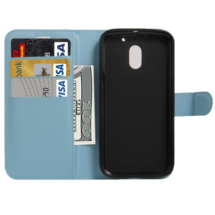 For Motorola Moto E (3rd Gen) Litchi Texture Horizontal Flip Leather Case with Magnetic Buckle & Holder & Card Slots & Wallet