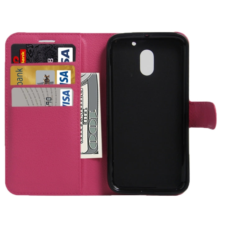 For Motorola Moto E (3rd Gen) Litchi Texture Horizontal Flip Leather Case with Magnetic Buckle & Holder & Card Slots & Wallet