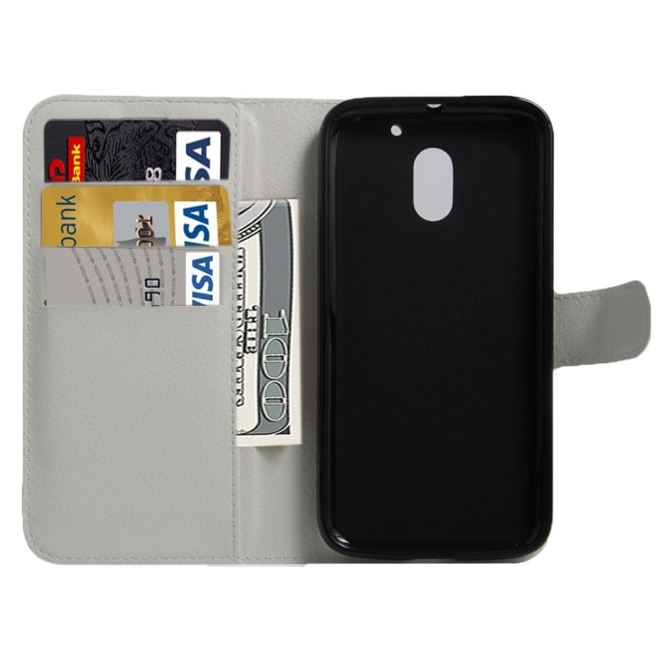 For Motorola Moto E (3rd Gen) Litchi Texture Horizontal Flip Leather Case with Magnetic Buckle & Holder & Card Slots & Wallet