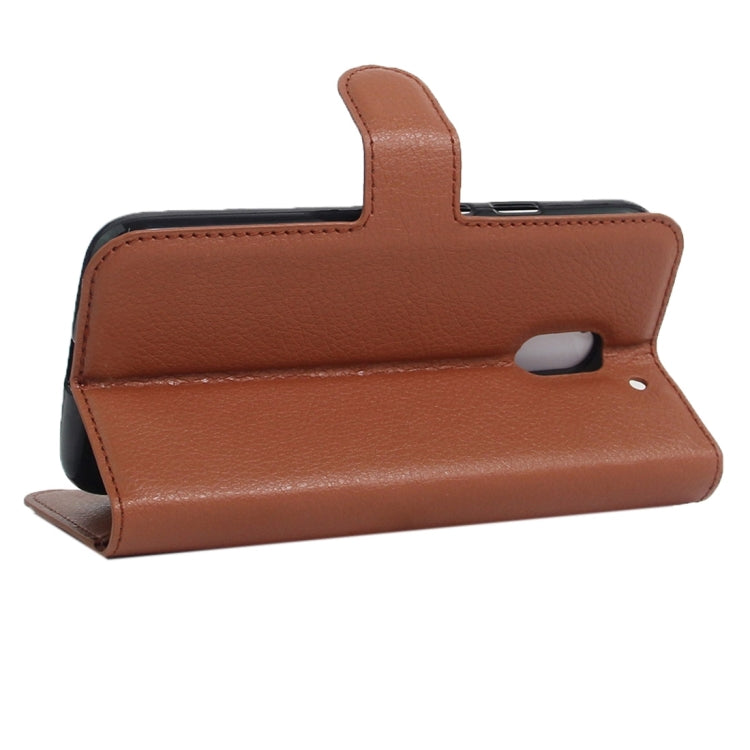 For Motorola Moto E (3rd Gen) Litchi Texture Horizontal Flip Leather Case with Magnetic Buckle & Holder & Card Slots & Wallet