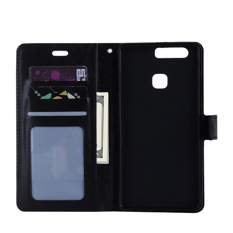For Huawei P9 Plus Crazy Horse Texture Horizontal Flip PU Leather Protective Case with Holder & Card Slots & Wallet & Photo Frame