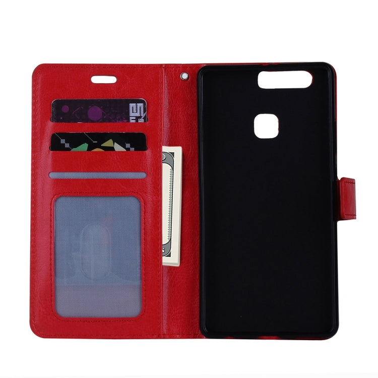 For Huawei P9 Plus Crazy Horse Texture Horizontal Flip PU Leather Protective Case with Holder & Card Slots & Wallet & Photo Frame