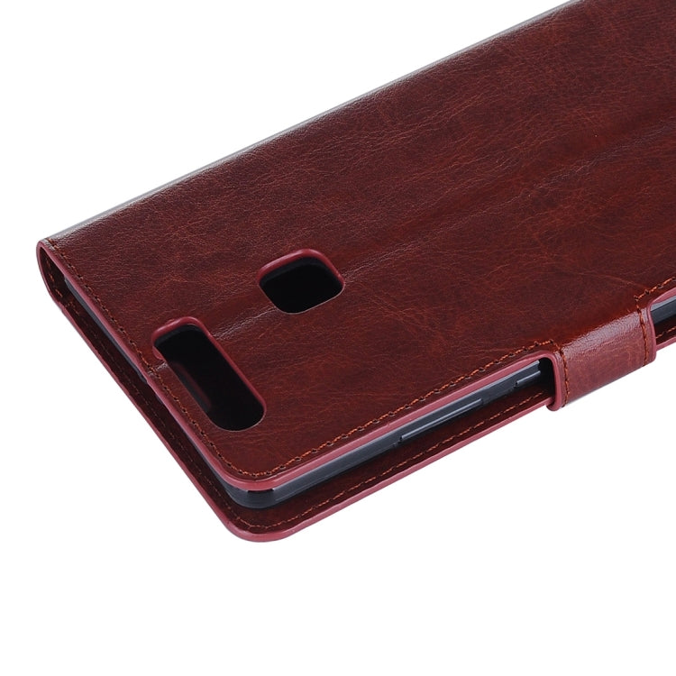 For Huawei P9 Plus Crazy Horse Texture Horizontal Flip PU Leather Protective Case with Holder & Card Slots & Wallet & Photo Frame