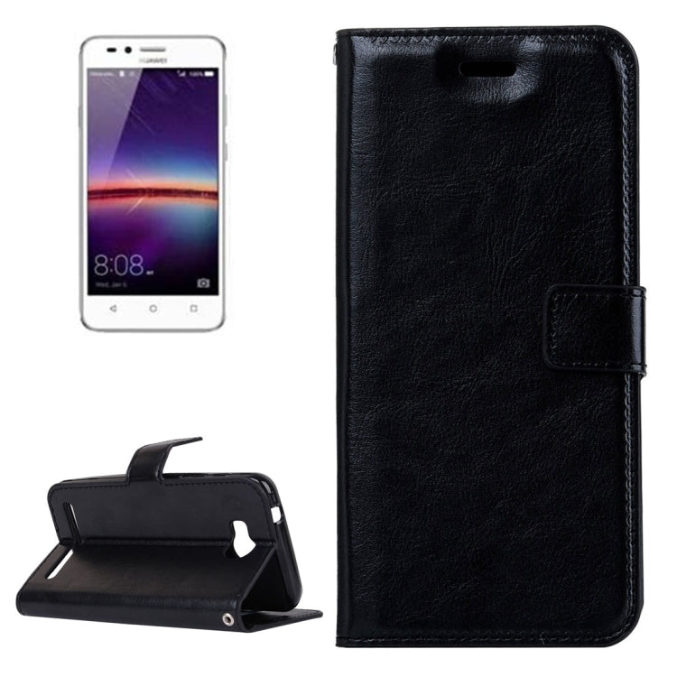 For Huawei Y3 II Crazy Horse Texture Horizontal Flip PU Leather Protective Case with Holder & Card Slots & Wallet & Photo Frame