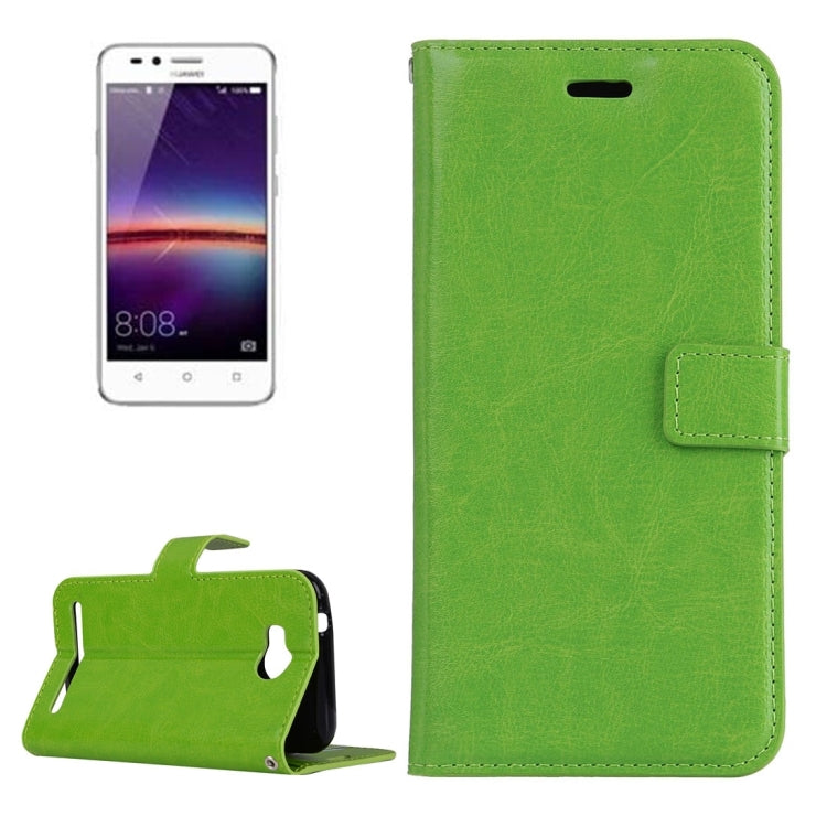 For Huawei Y3 II Crazy Horse Texture Horizontal Flip PU Leather Protective Case with Holder & Card Slots & Wallet & Photo Frame