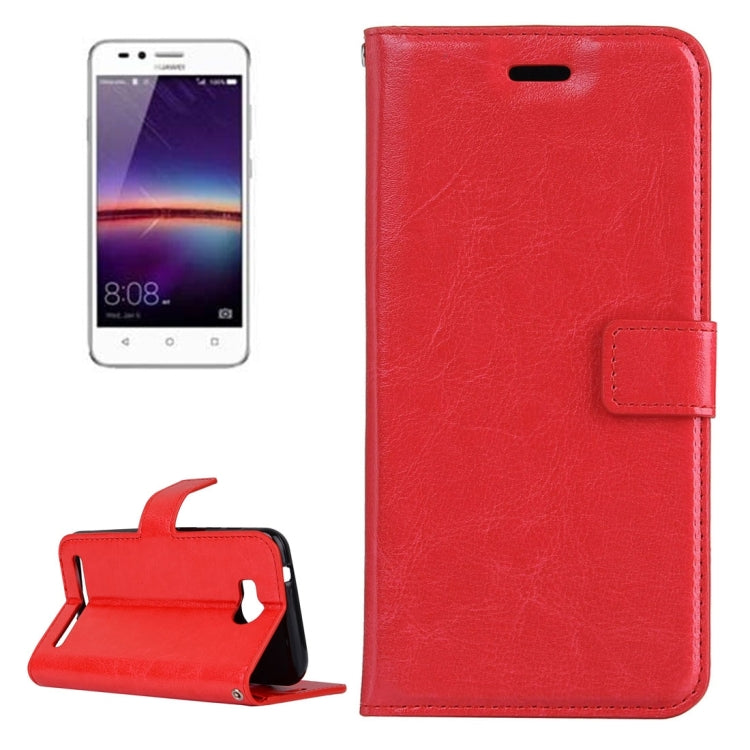 For Huawei Y3 II Crazy Horse Texture Horizontal Flip PU Leather Protective Case with Holder & Card Slots & Wallet & Photo Frame