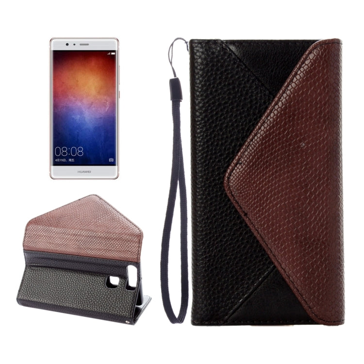 For Huawei  P9 Envelope Style Litchi Texture Horizontal Flip Leather Case with Magnetic Buckle & Holder & Card Slots & Photo frame & Wallet