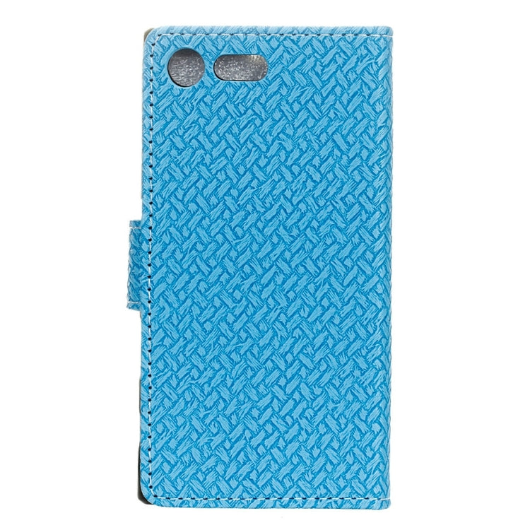 For Sony Xperia X Compact Weaving Texture Horizontal Flip PU Leather Case with Magnetic Buckle & Holder & Card Slots & Wallet & Photo Frame