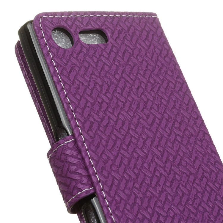 For Sony Xperia X Compact Weaving Texture Horizontal Flip PU Leather Case with Magnetic Buckle & Holder & Card Slots & Wallet & Photo Frame