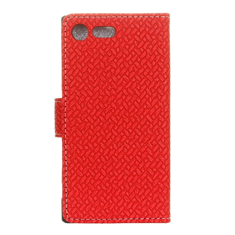 For Sony Xperia X Compact Weaving Texture Horizontal Flip PU Leather Case with Magnetic Buckle & Holder & Card Slots & Wallet & Photo Frame