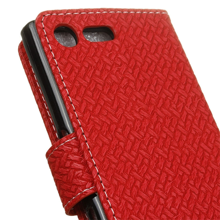 For Sony Xperia X Compact Weaving Texture Horizontal Flip PU Leather Case with Magnetic Buckle & Holder & Card Slots & Wallet & Photo Frame