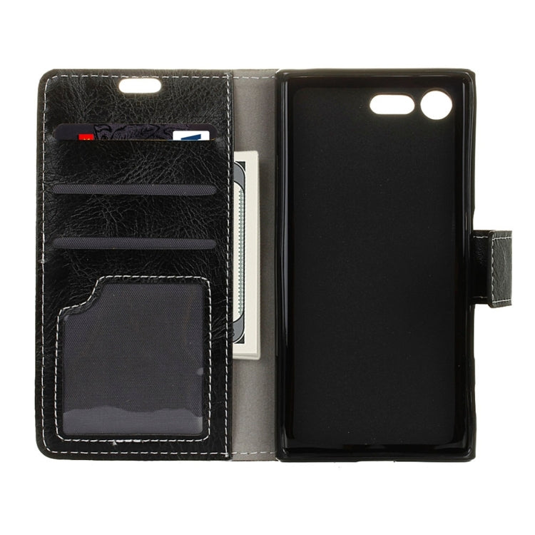 For Sony Xperia X Compact Crazy Horse Texture Horizontal Flip PU Leather Case with Magnetic Buckle & Holder & Card Slots & Wallet & Photo Frame