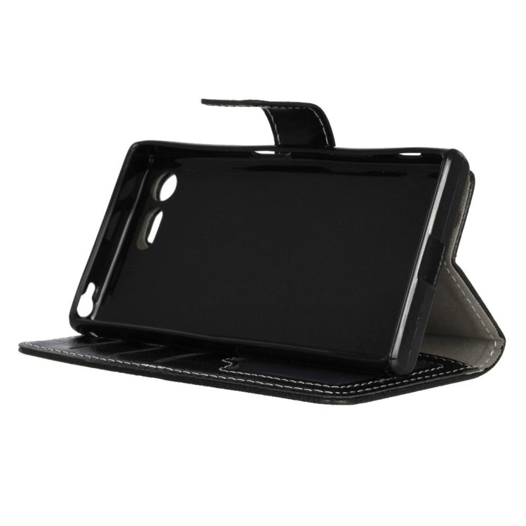 For Sony Xperia X Compact Crazy Horse Texture Horizontal Flip PU Leather Case with Magnetic Buckle & Holder & Card Slots & Wallet & Photo Frame