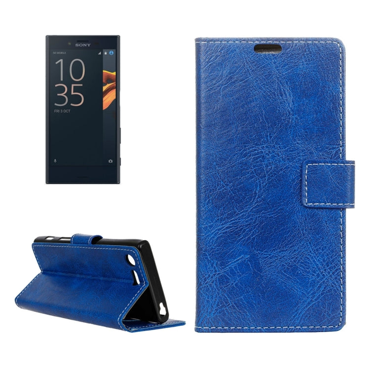 For Sony Xperia X Compact Crazy Horse Texture Horizontal Flip PU Leather Case with Magnetic Buckle & Holder & Card Slots & Wallet & Photo Frame