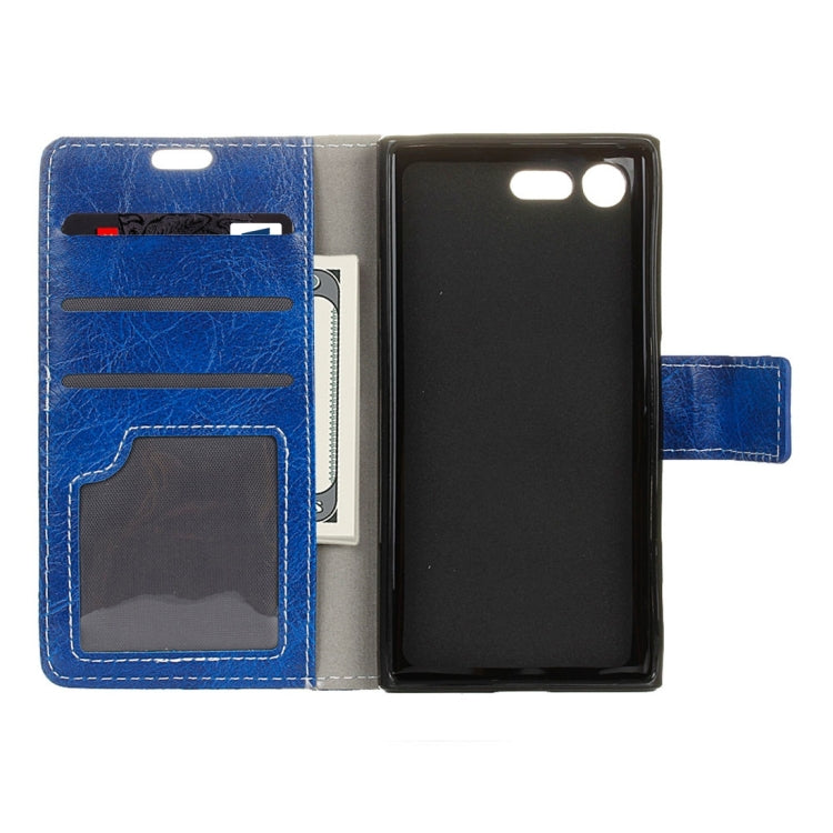 For Sony Xperia X Compact Crazy Horse Texture Horizontal Flip PU Leather Case with Magnetic Buckle & Holder & Card Slots & Wallet & Photo Frame