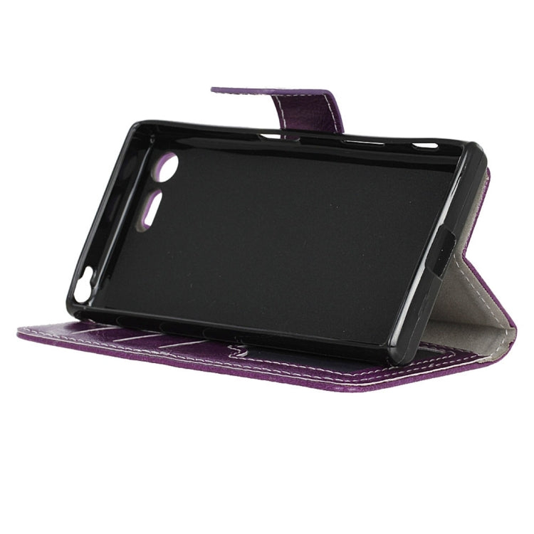 For Sony Xperia X Compact Crazy Horse Texture Horizontal Flip PU Leather Case with Magnetic Buckle & Holder & Card Slots & Wallet & Photo Frame