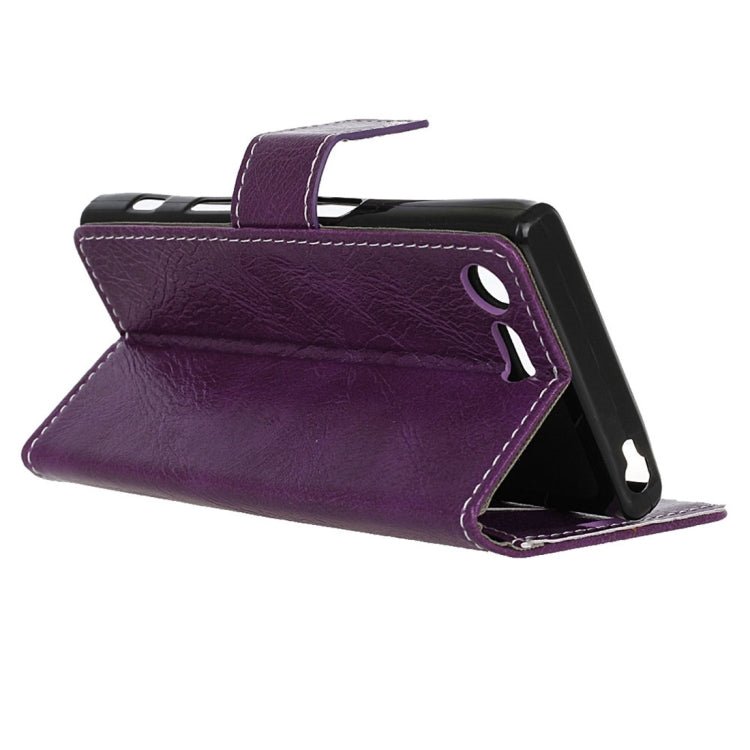 For Sony Xperia X Compact Crazy Horse Texture Horizontal Flip PU Leather Case with Magnetic Buckle & Holder & Card Slots & Wallet & Photo Frame