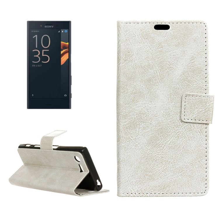 For Sony Xperia X Compact Crazy Horse Texture Horizontal Flip PU Leather Case with Magnetic Buckle & Holder & Card Slots & Wallet & Photo Frame