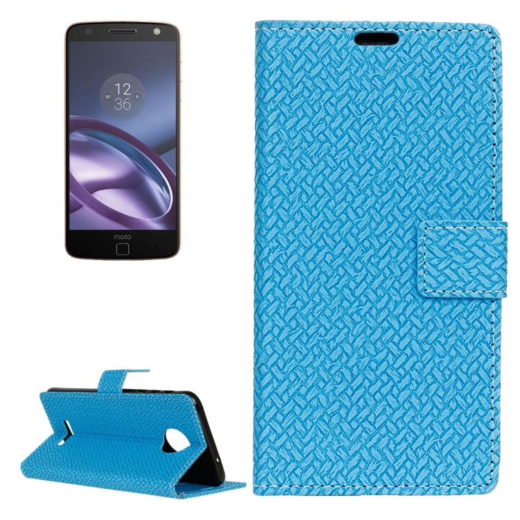 For Motorola Moto Z Weaving Texture Horizontal Flip PU Leather Case with Magnetic Buckle & Holder & Card Slots & Wallet & Photo Frame