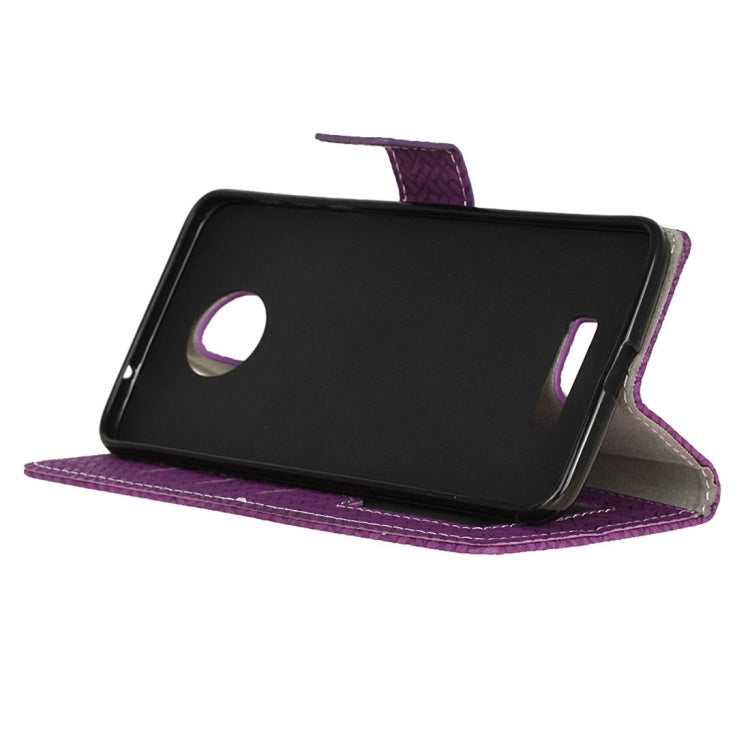 For Motorola Moto Z Weaving Texture Horizontal Flip PU Leather Case with Magnetic Buckle & Holder & Card Slots & Wallet & Photo Frame