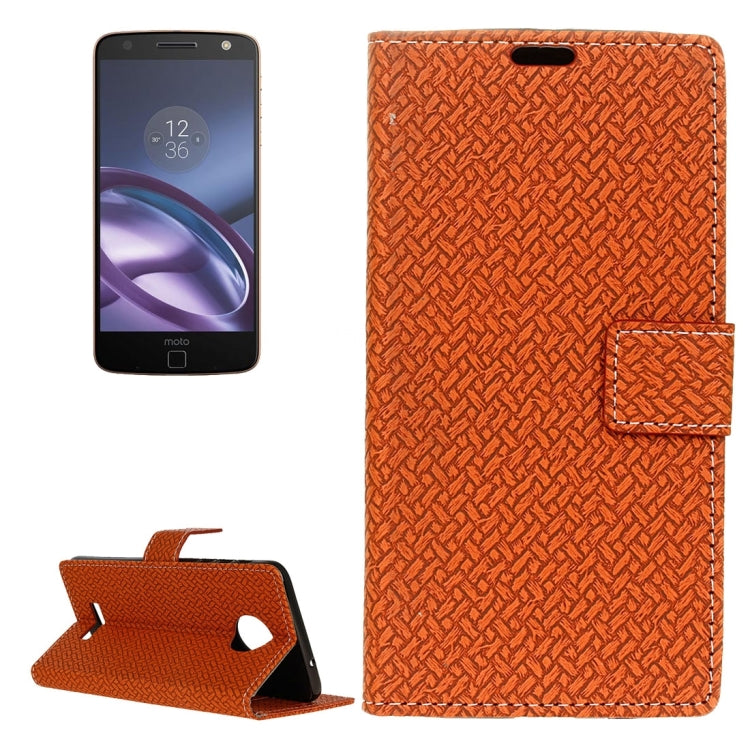 For Motorola Moto Z Weaving Texture Horizontal Flip PU Leather Case with Magnetic Buckle & Holder & Card Slots & Wallet & Photo Frame