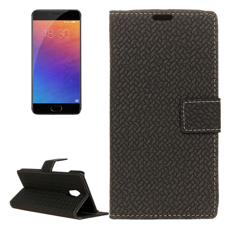 For Meizu Pro 6 Weaving Texture Horizontal Flip PU Leather Case with Magnetic Buckle & Holder & Card Slots & Wallet & Photo Frame